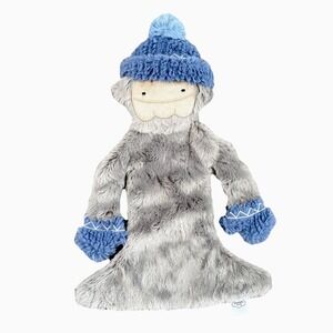 Slumberkins Yeti Shine Bright Gray Blue Gloves Bigfoot Blanket Lovey Plush 16"